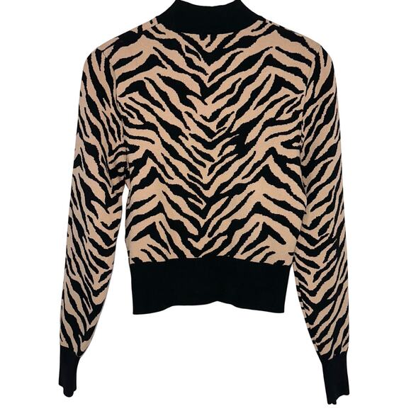 A.L.C. Lola Black & Tan Tiger Print Knit Sweater Size Small - Picture 11 of 16